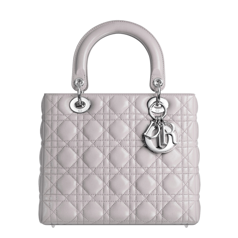 Bag CAL44551 M821 Lady Dior in pelle di visone grigio